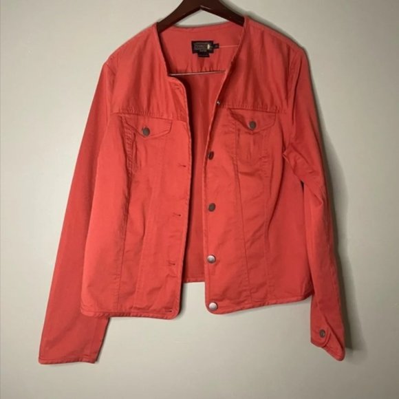 Pendleton Jacket| Dusty Coral Button up Cotton Jacket - Picture 3 of 4